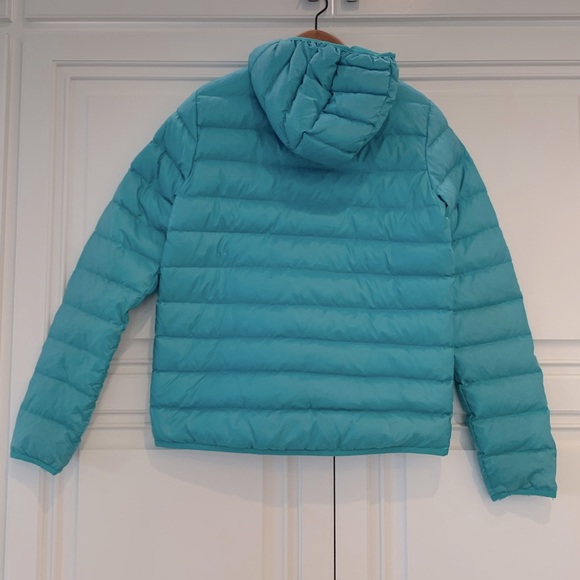 Cabela’s ~ Girls Hooded Duck Down Filled Jacket Turquoise Blue Size XL - Picture 3 of 12